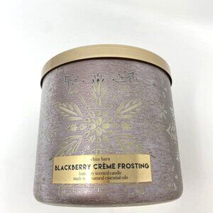 Bath & Body Works White Barn Luminary Blackberry Creme Frosting 3 Wick Candle